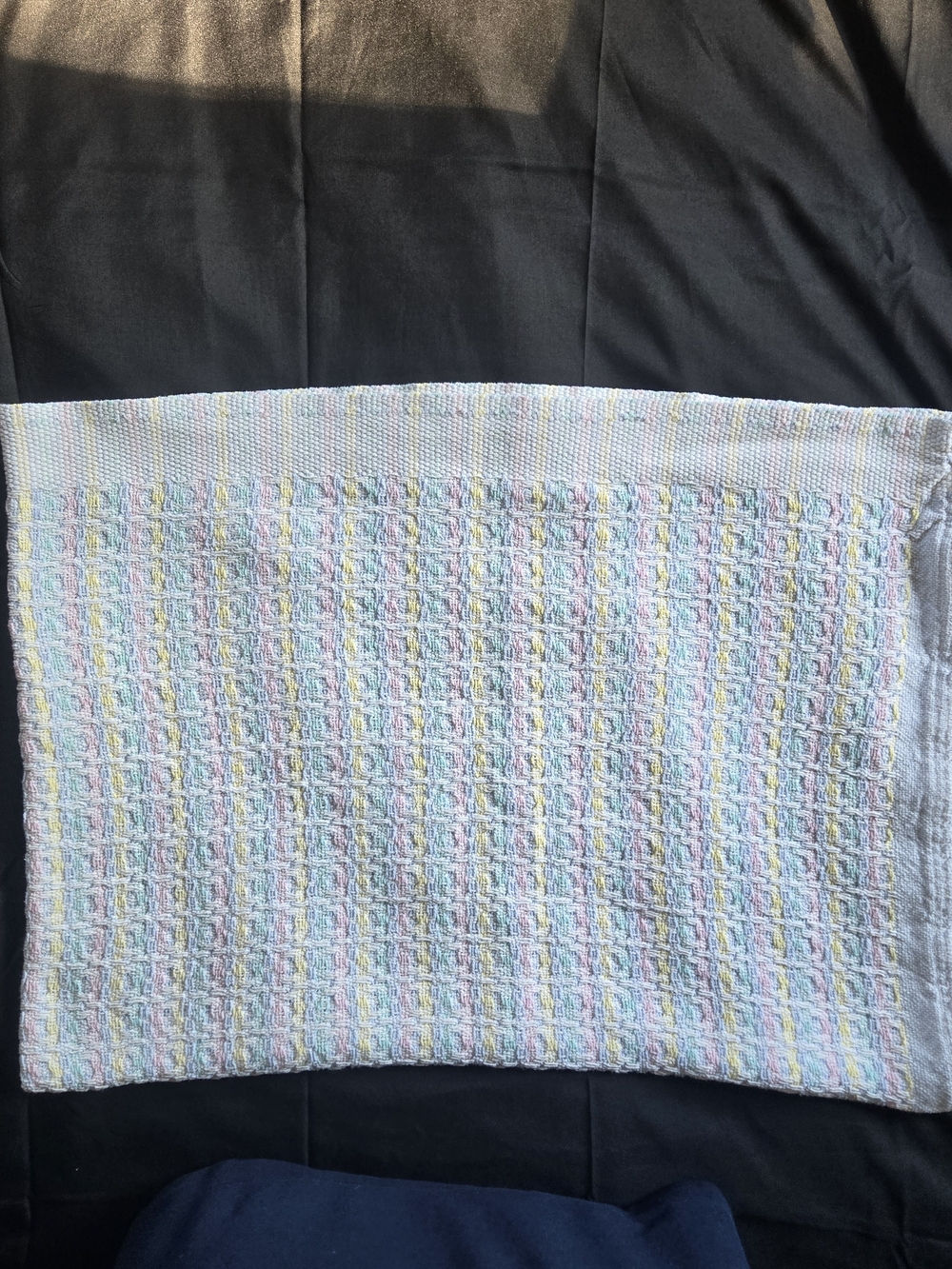 90s Vintage Beacon Pastel Waffle Knit Baby Blanket WPL 1675 100% COTTON 52X37 - Picture 2 of 7